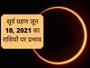 Surya Grahan 2021 Rashifal, Surya Grahan 2021 Upay, solar eclipse 2021 effects on zodiac signs, Effect of Solar eclipse on zodiac signs 2021, Solar eclipse june 10 2021 astrology, Surya Grahan June 2021 Date and Time, सूर्य ग्रहण 2021 का राशियों पर प्रभाव