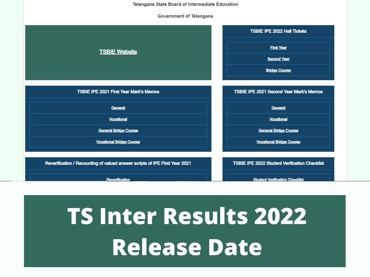 TS Inter Results 2022 Release Date And Time: TS 1st And 2nd Year Inter ...