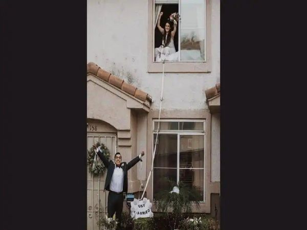 Bride tested positive for coronavirus 3 days before wedding but get married in a unique way