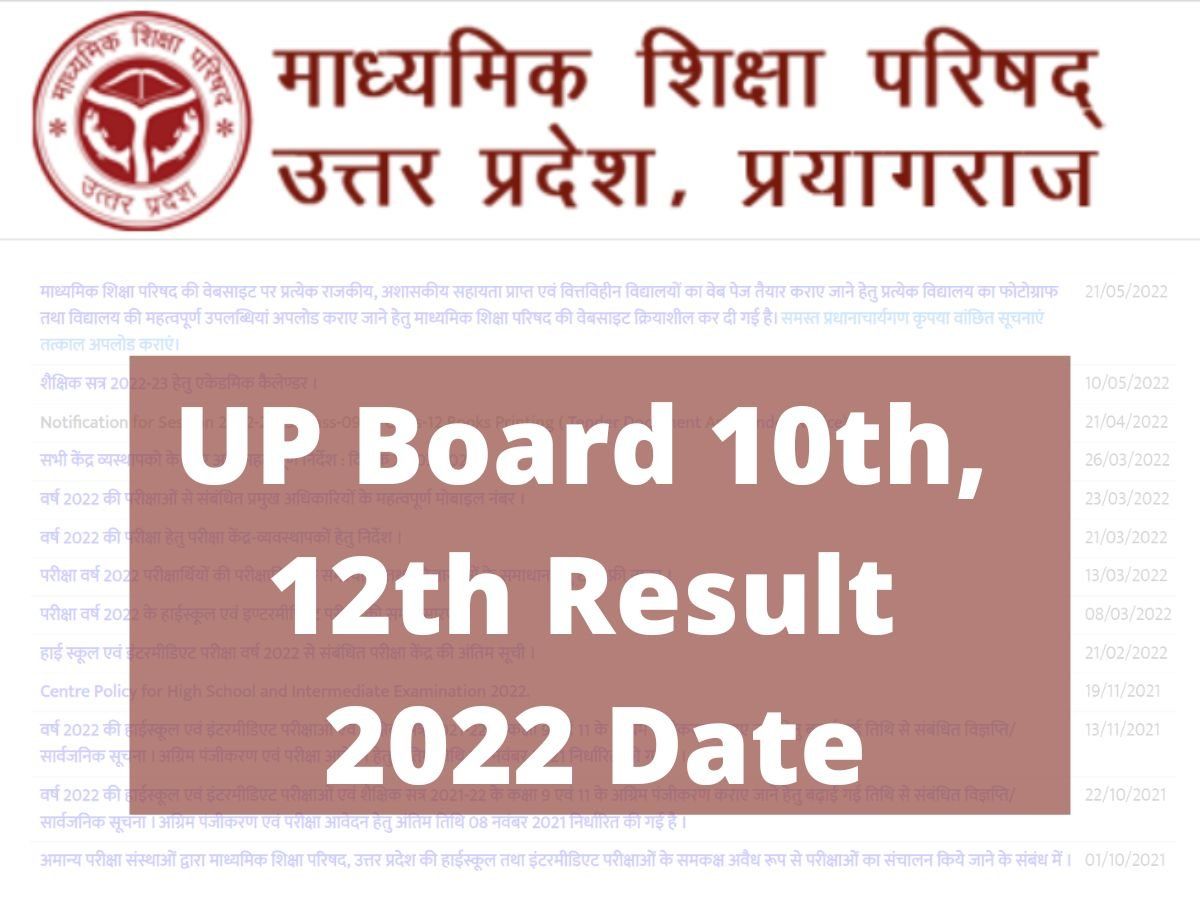 Up Board 10th 12th Result 2022 Date And Time Upmsp Board Result Kab