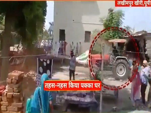 In UPs Lakhimpur Kheri the miscreants broke the house with a tractor