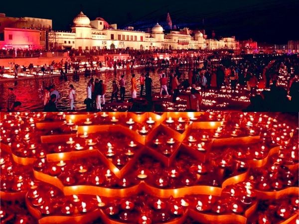 सरयू तट पर जले आस्था, आह्लाद और आत्मीयता के दीप [PICS]