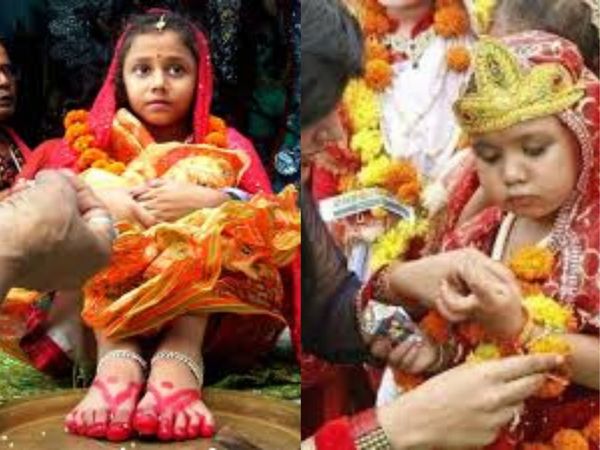 Navratri navKanya Puja, नवरात्रि कन्या पूजा