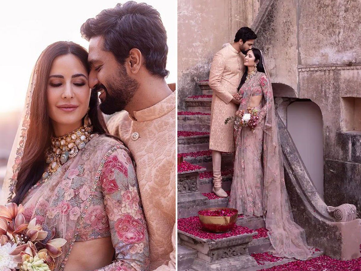 Katrina Kaif Vicky Kaushal Prewedding Photos Sari Ensemble Took 40 ...