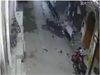 A parked bike was seen moving on its own in a CCTV video 