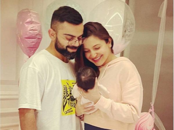 Anushka Sharma and Virat Kohli with Daughter