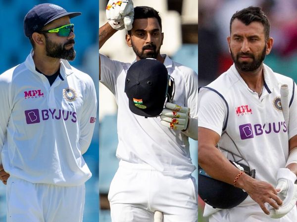Virat Kohli, KL Rahul, Cheteshwar Pujara
