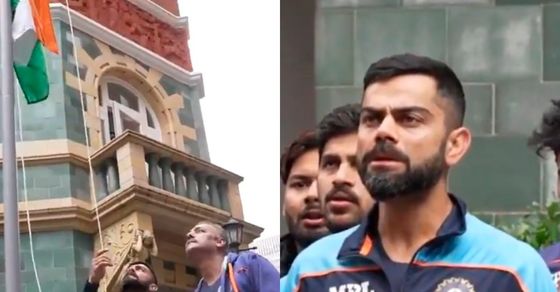 Virat kohli on Independence Day|  Virat kohli and Team India hoist the flag and sing National Anthem on 75th Independence Day|  Virat kohli Video|  Hindi Cricket News|  Latest Cricket News|