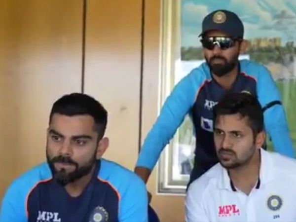 Virat Kohli and other players watching IND vs SL ODI