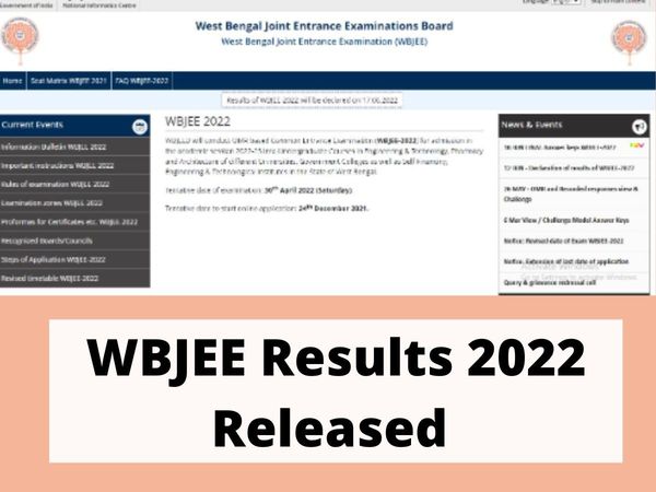 WBJEE Results 2022 Released: WBJEE Results 2022 out on Official Website wbjeeb.nic.in, know how to check