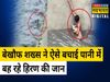 man rescue deer from flood water in Rajasthan