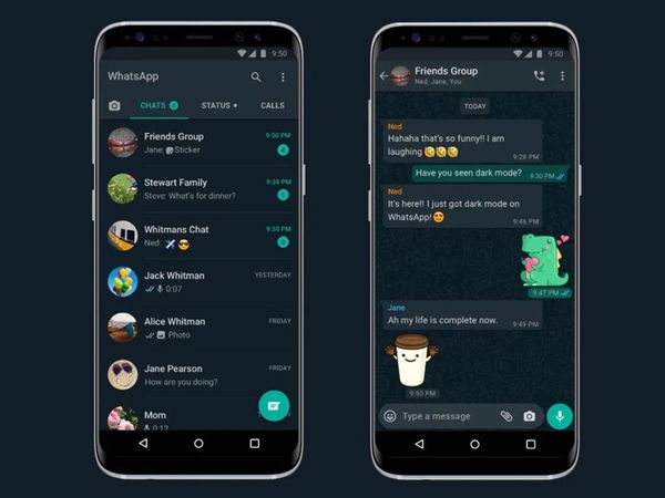 Whatsapp dark mode feature