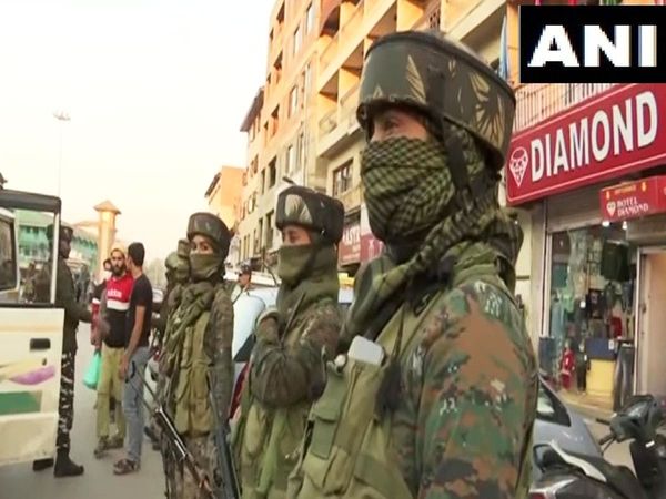 Women personnel of CRPF  at Lal Chowk Srinagar