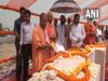 Uttar Pradesh CM Yogi Adityanath lays the foundation stone for Ram Mandir's Garbhagriha in Ayodhya