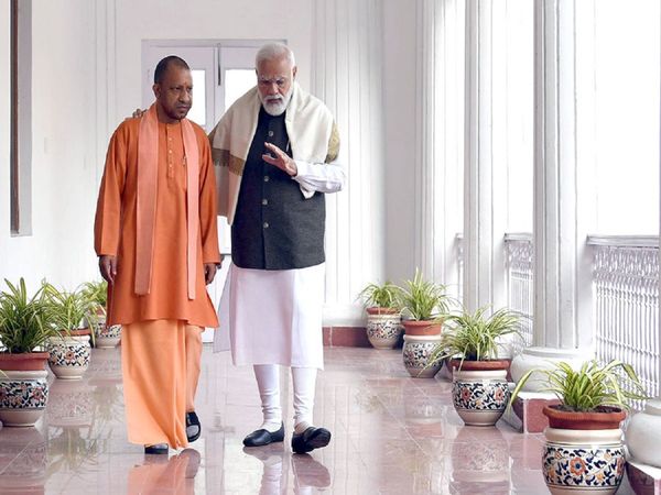 UP Assembly election 2022 Viral picture of Modi-Yogi bonhomie sets the tone for UP Chunav