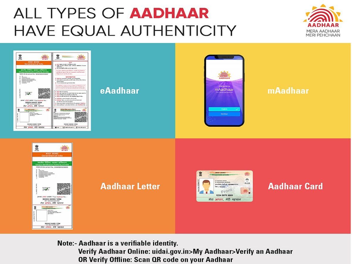 Aadhaar Card Types: What Are The Features Of Aadhaar Letter, EAadhaar ...