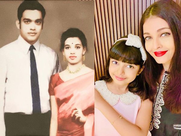 Aishwarya Rai Bachchan and Aaradhya Bachchan and her Parents