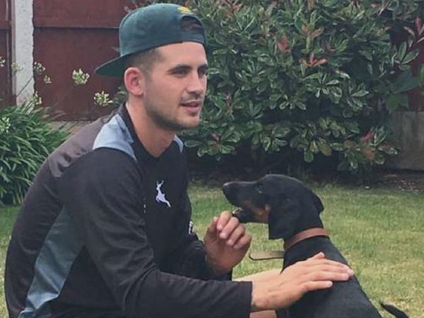 Alex Hales with his dog