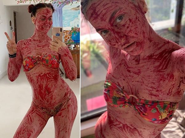 Elli Avram Bollywood Actress Beetroot Body Pack Horrible look Check pictures