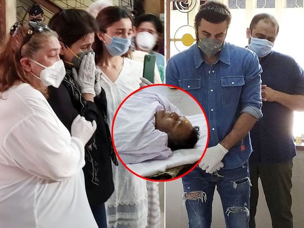 Alia bhatt Hold And care Neetu kapoor Ranbir kapoor in Rishi kapoor Funeral After break down