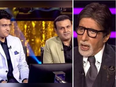 KBC episode, Amitabh Bachchan with Sourav Ganguly and Virender Sehwag KBC episode, Amitabh Bachchan with Sourav Ganguly and Virender Sehwag