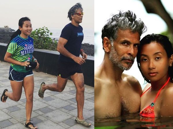 Milind Soman with wife Ankita Konwar