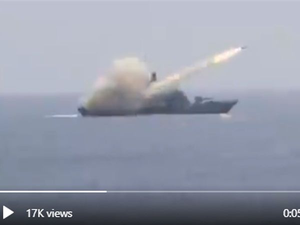  anti ship missile launched by Indian Navy from INSPrabal sinks ship in Ocean