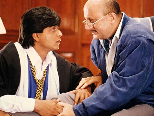 Anupam Kher and Shah Rukh Khan in DDLJ