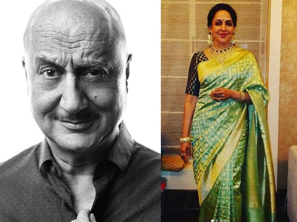 Anupam Kher and Hema Malini