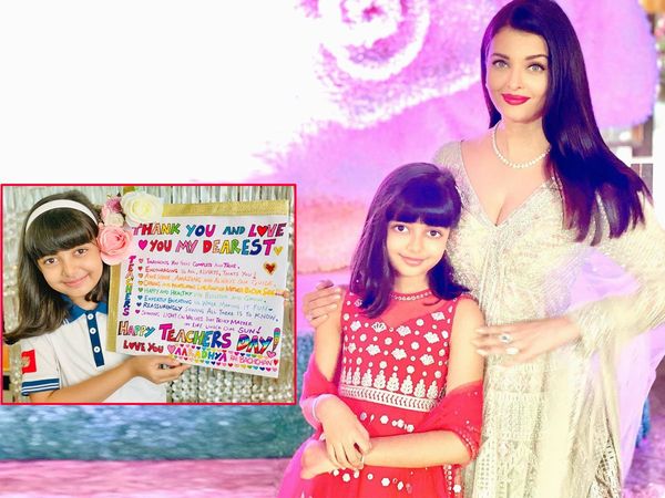 Aishwarya Rai Bachchan Abhishek Bachchan daughter Aaradhya Rai Bachchan Teachers Day celebrations Picture