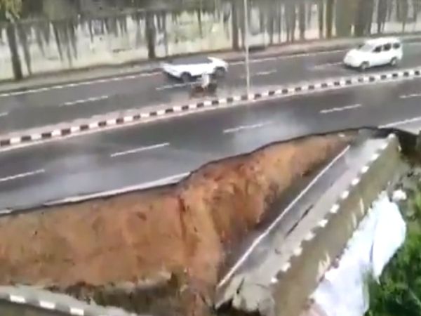 ..और यूं दरक गया NH-415 का एक हिस्सा, टला बड़ा हादसा [Video]