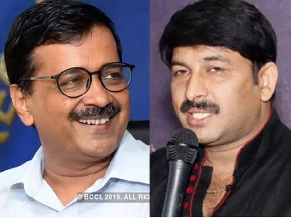 Arvind Kejriwal tagets BJP says abki baar 3 paar will be its slogan Manoj Tiwari hits back