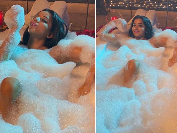 Monalisa Bhojpuri Actress Hot bathtub Photoshoot for TV Serial Nazar
