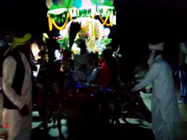 Unique Wedding Doctor procession on bullock cart Photo Goes Viral on Social Media