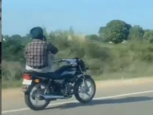 Man Driving Bike in Weird Style Funny Viral Video in Hindi