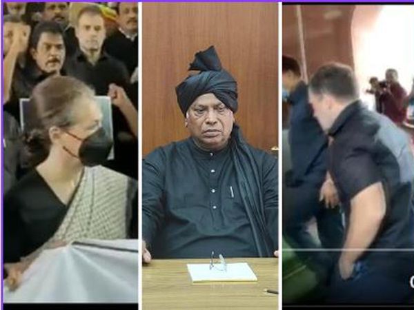 Congress leaders in black cloths took march against inflation in delhi