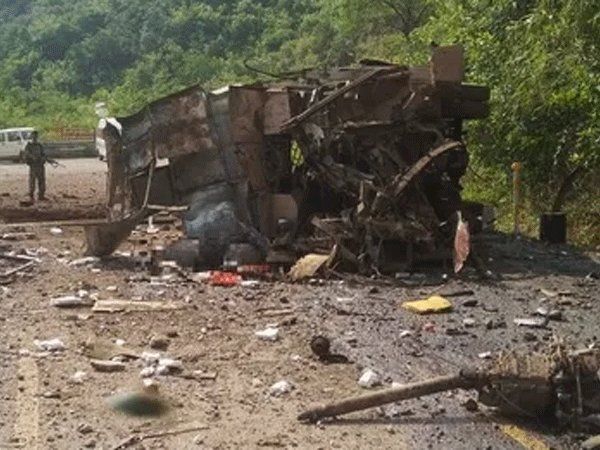 Big attack of Naxalites on security forces in Chhattisgarh blast in bus three DRG jawans martyred many injured