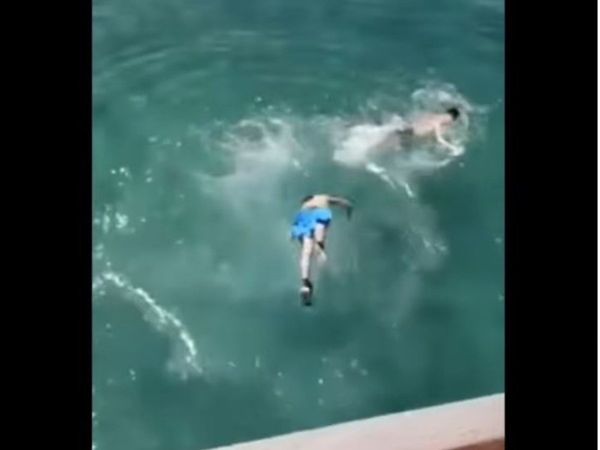 Viral Video boy jump in river then what happened watch shocking video