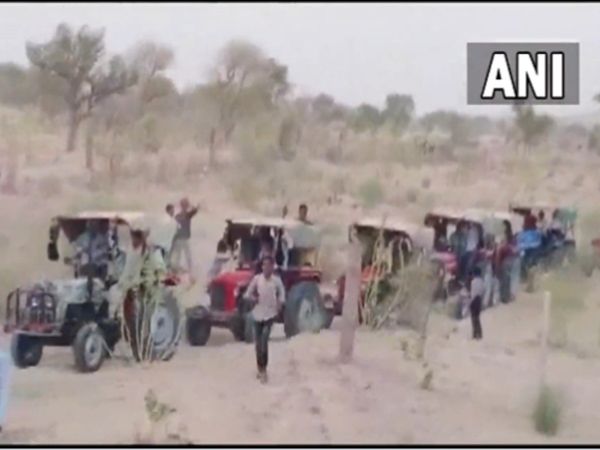 bride groom arrived with 51 tractors as part of his wedding procession watch viral video