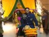 Desi bride and groom make grand entry at the venue in rickshaw viral video in hindi