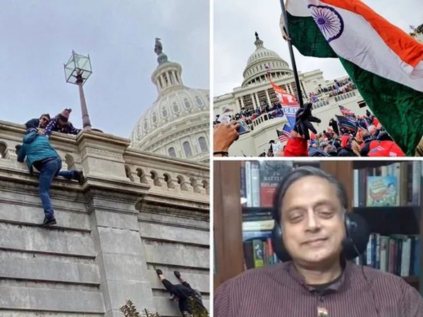 कैपिटल हिल पर हिंसा के दौरान तिरंगा लहराने वाला बोला, वो हिंदु रेडिकल नहीं, शशि थरूर को दिया जवाब