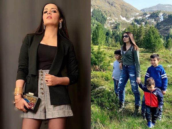 Celina Jaitly with her Sons