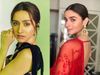 Bollywood actresses in center parting bun