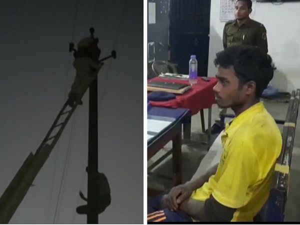 बिना बताए चली गई पत्‍नी तो बिजली के खंभों पर चढ़ गया शख्‍स, नीचे उतारने में पुलिस को भी आया पसीना
