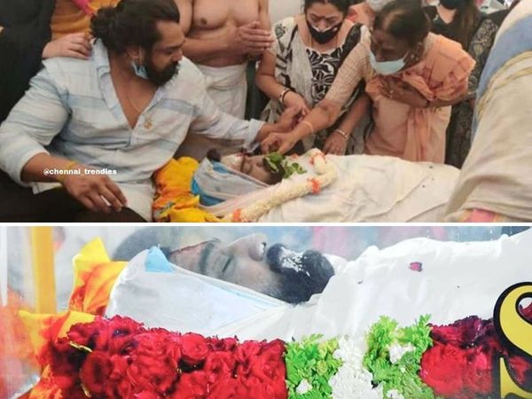 chiranjeevi sarja antim sanskar funeral South Superstar Buried in his Farmhouse
