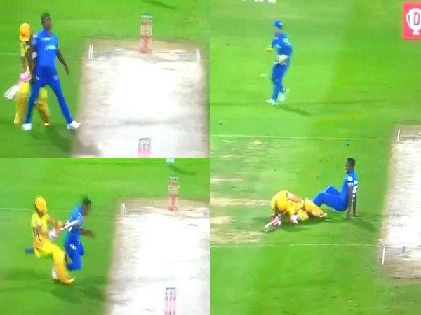 faf du plessis and kagiso rabada collision