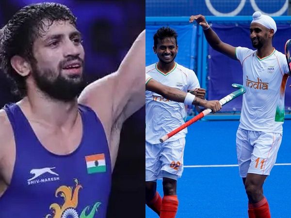 ravi kumar dahiya and india men's hockey team
