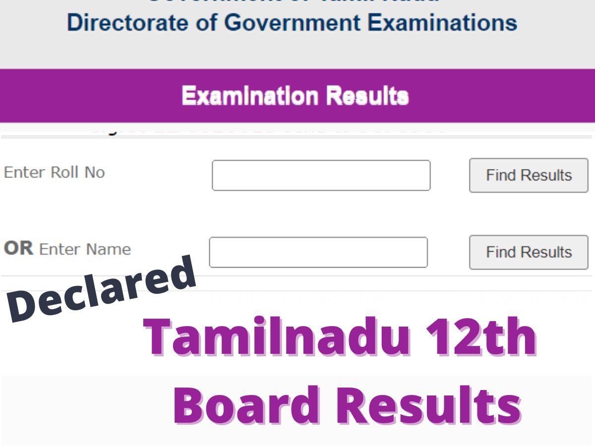 TN Board 12th +2 Result 2022 Tamil Nadu Plus Two, Plus 2 Result 2022