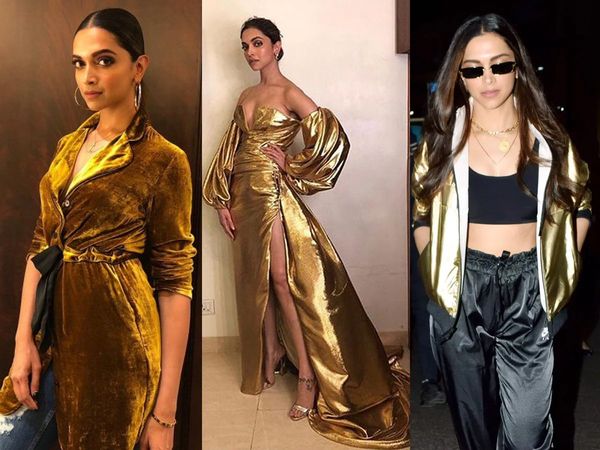 Deepika Padukone in golden outfits
