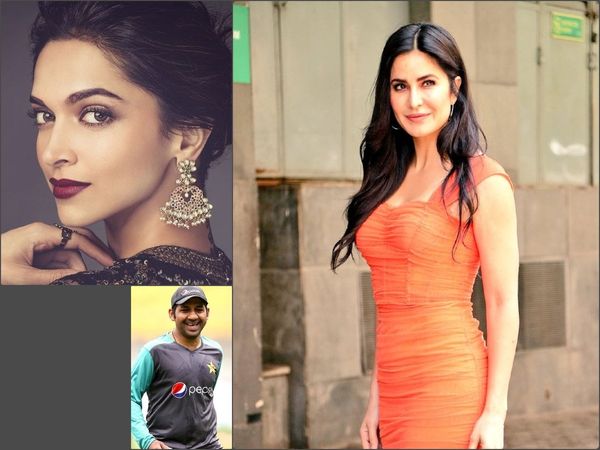 deepika padukone, katrina kaif and sarfaraz ahmed